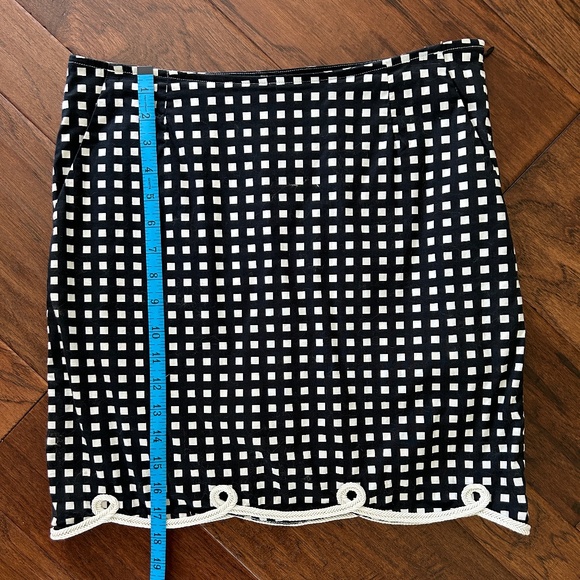 Golftini Golf Skort The Ace Stretch Cotton Scalloped Hem Black White Check 2L - Picture 13 of 15
